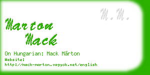marton mack business card